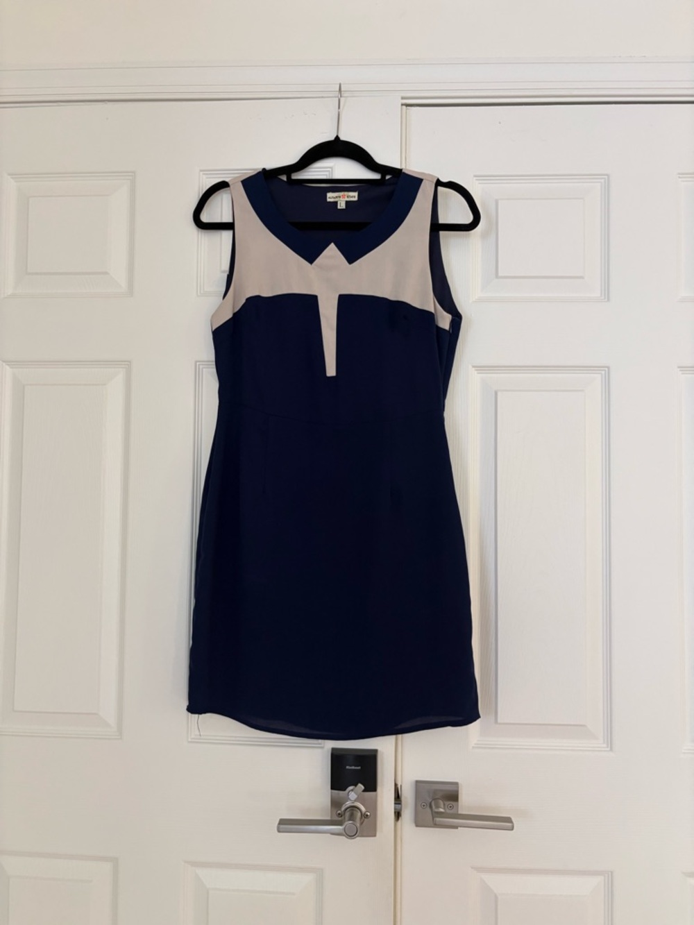 Altar'd State Navy and Cream Colorblock Sheath Dress